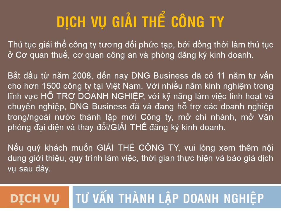 Dịch vụ GIẢI THỂ DOANH NGHIỆP tại Đà Nẵng
